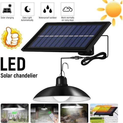 Dimmable Solar Lamp PIR Motion Sensor With Remote Control Waterproof Solar Pendant Light For Courtyard garden Street