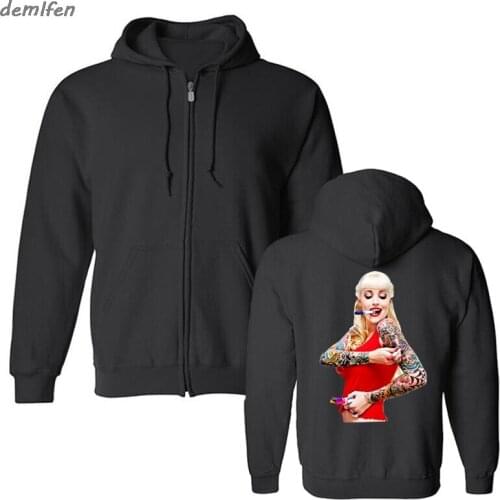 Sexy Tattoo Girl#2 Miami Ink Rock Punk Pin Up Hot Rod Lucky Men Hoodies Jacket Hight Quality Print Sweatshirt Hoody Tops