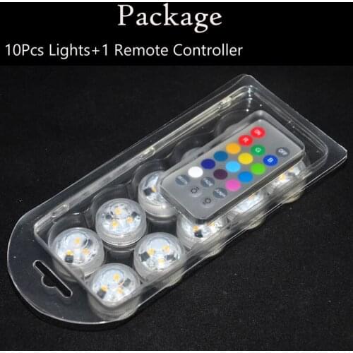 50pcs/lot LED Remote Control Submersible LED Tea Light With Battery Wedding Party Table Christmas Vase Hookah Shisha Decoration