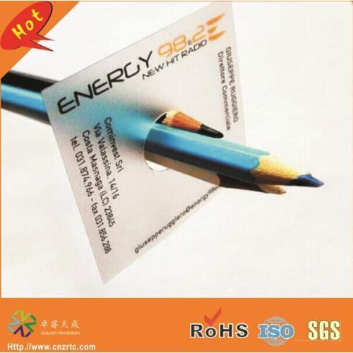 Free design!CR80 round corner plastic pvc transparent card with hole punched in middle