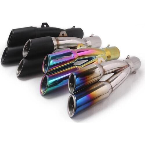 51mm Motorcycle Exhaust Pipe Muffler Moto Double Row With Dbkiller For Z800 R1000RR NC700 R3 GW250 CBR300 RC390