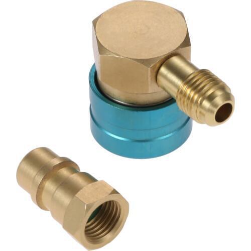 Yetaha Low Side R1234yf Quick Coupler 14 mm Female x 1/4'' SAE Male R12 to R134a Adapter Blue Low Side R-134a Service Port Cap