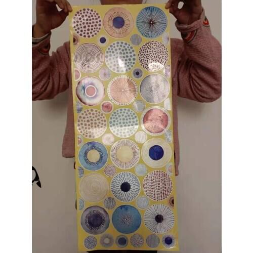 Funny DIY Colorful Circle Wall Sticker for Kids Room Living Room Bedroom Kitchen Wallpaper Fridge Cabinet Mural Decal Home Decor