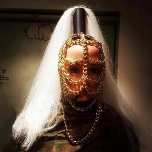 Sexy dj stage show wears women headwear singer cloth catwalk models club bar party performance white wigs headress