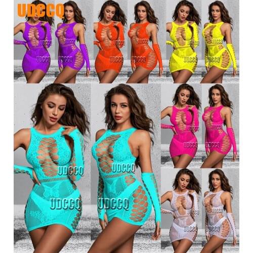 Women sexy plus size lingerie costumes underwear product erotic Bodystocking porn babydoll/dress Catsuit Chemises+gloves 9024