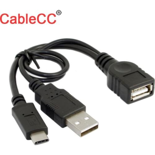 Zihan USB 3.1 Type-C to USB 2.0 Female OTG Data Cable with Power for Laptop & Cell Phone & Tablet