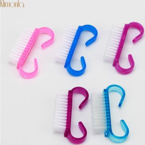10pcs Pink Blue Purple Nail Brushes Soft Remove Dust Nail Art Plastic Cleaning Brush With Handle Gel Polish Manicure Tools