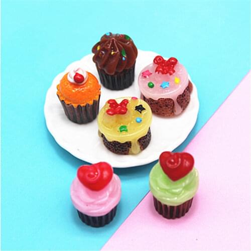 10pcs Cute 3D Resin Cake Cup Dessert Simulation Miniature Food Art Flatback Cabochon Accessories Craft DIY Craft,15*21mm