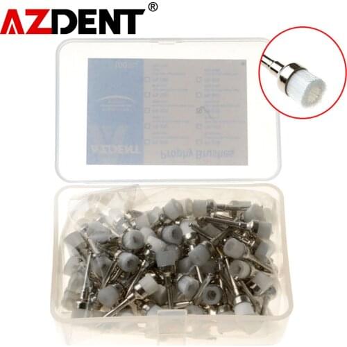 100pcs/box Dental Polishing Brush Bending Machine With Large Polishing Brush Flat Head Nylon Polishing Brush Dental Polishing