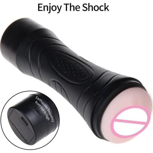 Adult 18 Male Masturbator Portable Masturbation Cup Electric Vibration Vaginal Blowjob Sex Toys for Men