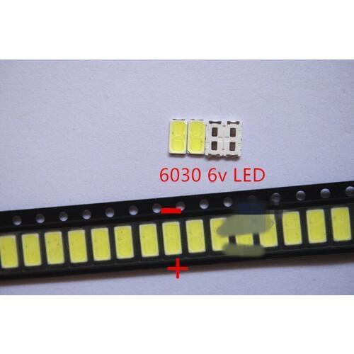 200piece/lot 6030 6v 1W for LG Repair LED LCD TV backlight lamp bead cold white lamp bead