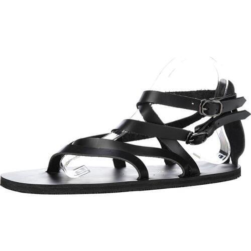 2020 Summer Cross Straps Genuine Leather Sandals Vietnam Mens Casual Flats Flip Flops Beach Sandals Streetwear Gladiator Shoes