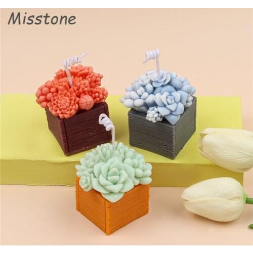 3D Succulent Plants Pot Silicon Candle Making Mold Home Decorating Plaster Gadget Aromatherapy Soap Accessories Meaty Plant