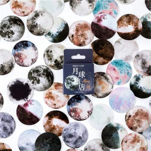 46PCS/box Creative Moon Album Paper Lable Stickers Crafts And DIY Scrapbooking Decorative Lifelog Sticker Cute Stationery