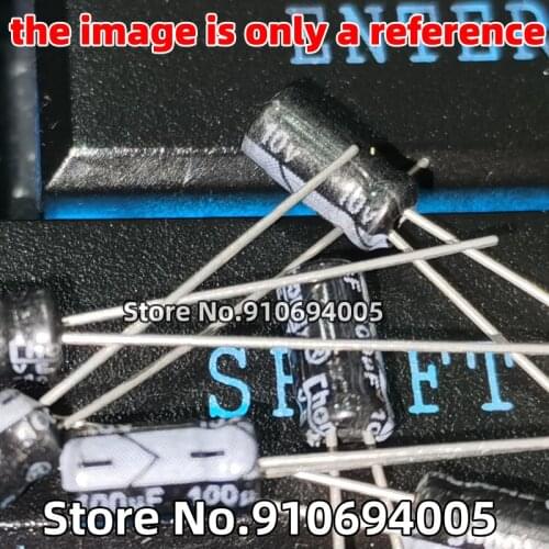 50PCS In-line aluminum electrolytic capacitor 100UF 10V 4*7 5*11 5*11