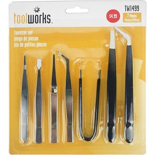 7Pcs Precision Tweezer Set Antistatic Tweezers Stainless Mini Repair Set Non Magnetic Antistatic Tweezer Hand Tools