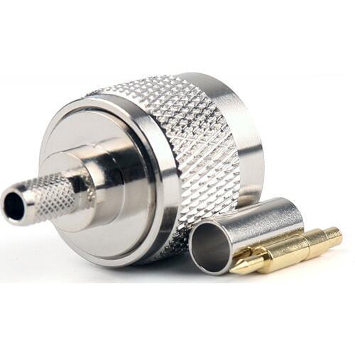 ALLiSHOP 50Pcs Adapter N Plug Male Nickel Plating Gold Plating Jack RF Connector Straight N Type RF Adapter