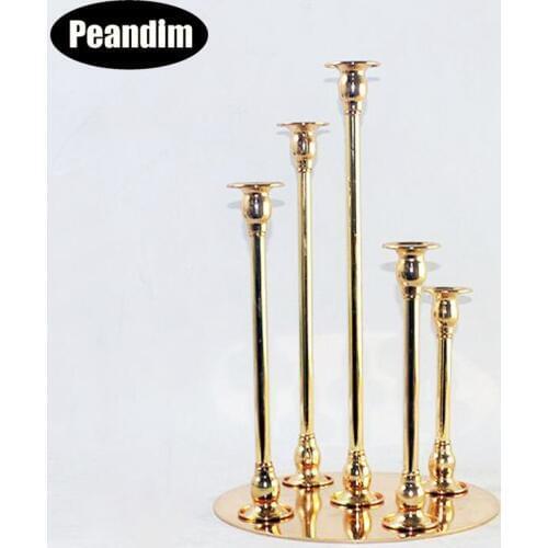 PEANDIM 5 Heads/ arms Metal Candle Holders Anniversary Candlesticks Wedding Table Centerpieces Stand Candelabrum Home Decoration