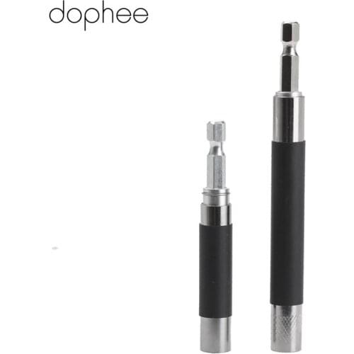 Dophee 80/120mm Magnetic Socket Bar 1/4" Hex Shank Zinc Alloy Socket Extension Bar Socket Drive Extension Connecting Rod Tool *2