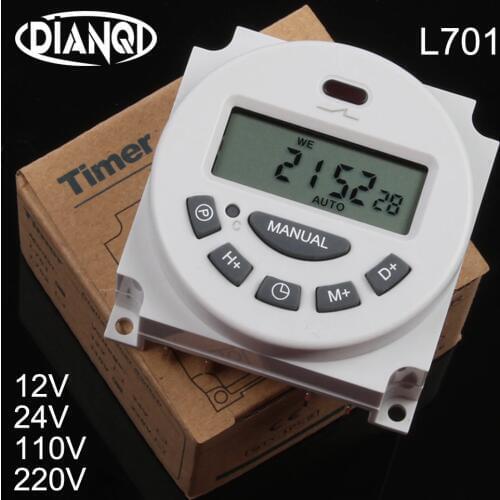12V/24V/110V/220V Accurate Electronic Programmable Minutes Counter Mini Portable LCD Digital Kitchen Control Power Timer Switch