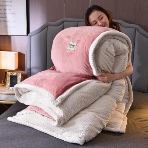 Flannel blankets and throws Adult Thick Warm winter Blankets Home Super Soft duvet cover luxury solid Blankets On twin Bedding
