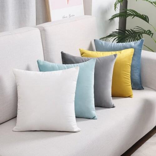 Short Dutch Plush Cushion Cover Luxury Soft Solid Colors 45x45CM Throw Pillow Case Bar Hotel Home Sofa Seat Pillow Cover