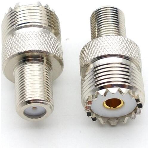 COPPER UHF Female to F Female Connector RF Coax Adapter