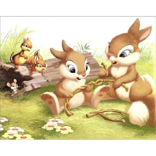 Cute cartoon rabbit 5d Diy diamond Painting Cross Stitch 3d diamond embroidery arts and crafts picture Mosaic pattern gift