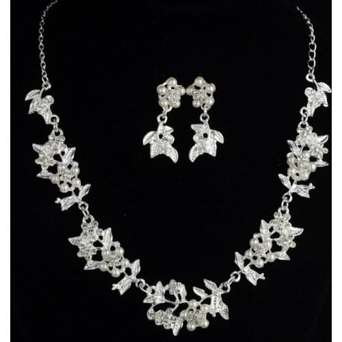 Fashion Pearl Jewelry Sets For Women African Beads Jewelry Set Gold Wedding Crystal Bridal Dubai Necklace Jewelery Costume