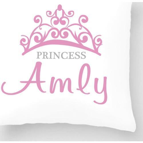Customized Princess Girl Name Printed Throw Pillowcase Crown Decorative Cushion Cover Gift By Lvsure For Car Sofa Seat