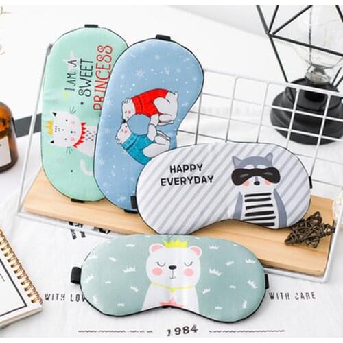 New Cartoon Blindfold Sleeping Mask Creative Funny Eyepatch Sleep Mask Cute Cotton Eye Cover Travel Eye Band Sleeping Aid Kids