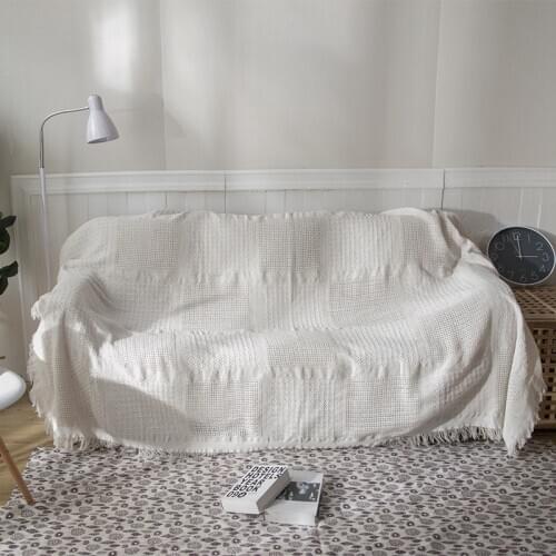 Throw Blanket Soft Travel Camping Cover Rug Solid Color White Bedspread Bed Sheet Home Office Cotton Knitted Sofa Towel Blanket