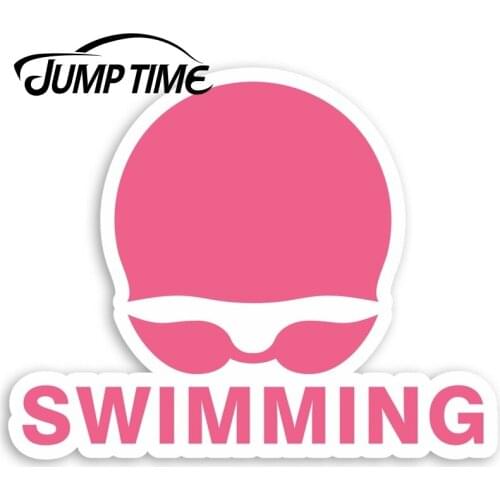 Jump Time for Pink Swimming Vinyl Stickers Swim Pool Sticker Laptop Luggage Window Decal Waterproof Car Accessories