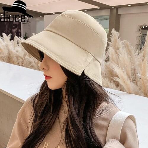 Spring and summer of 2021 the side split pure color sun hat is prevented bask in the fashion leisure outdoor POTS hat