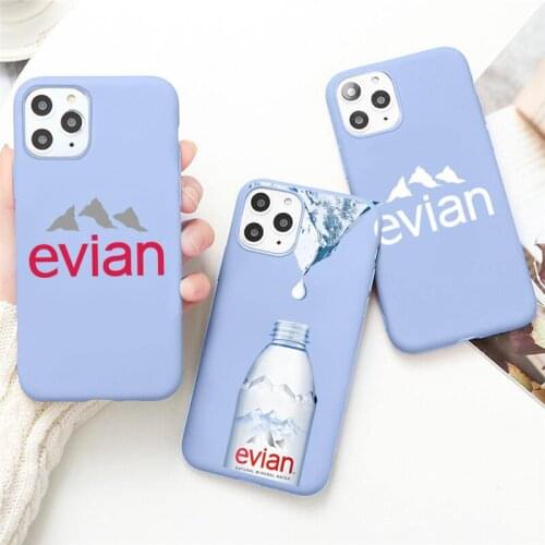 France Brand Evian Water Phone Case for iPhone 12 mini pro max 11 Pro Max X XR XS 8 7 6s Plus Candy purple Silicone Cases