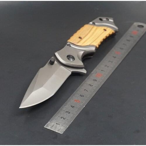 Folding Knife Survival Tactical Knife Camping Hunting Knives Multitool 440C Blade Wood Handle Outdoor Defense EDC Multi Tool