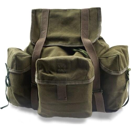 WWII WW2 US ARMY STYLE POUCH HAVERSACK BACKPACK BAG US M14 Waterproof Canvas BAG ARMY GREEN