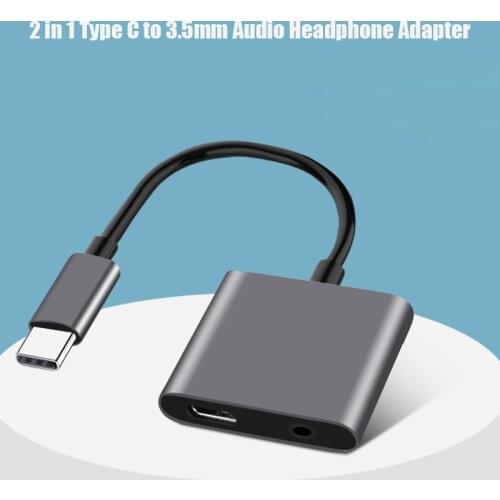 Type C to 3.5mm Audio Adapter 2 in 1USBC PD 60W Charging Converter for Xiaomi 6 Samsung Huawei P10 Mate 20 USBC Earphone Adapter