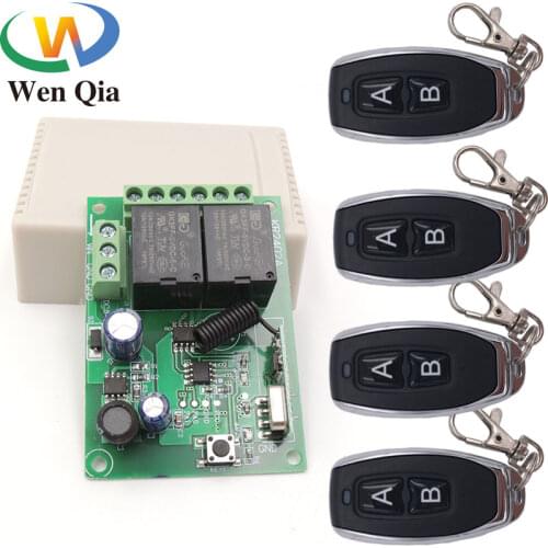433MHz Universal Wireless Remote Control DC6V 12V 24V 2CH rf Relay and Transmitter Remote Garage/Gate/Motor/Light/Home appliance