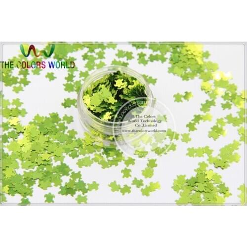 Solvent Resistant Solid Light Green Color Turtle Animal Shape Glitter for Nail Polish and DIY decoration 1Pack =50g