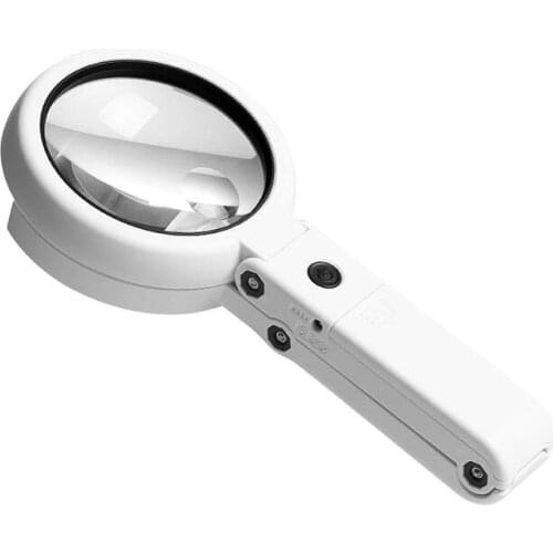 Magnifier, Folding Magnifier Glass with 8 Led Lights,Magnifing Glasses for Reading, Soldering, Inspection, Coins, Jewelry