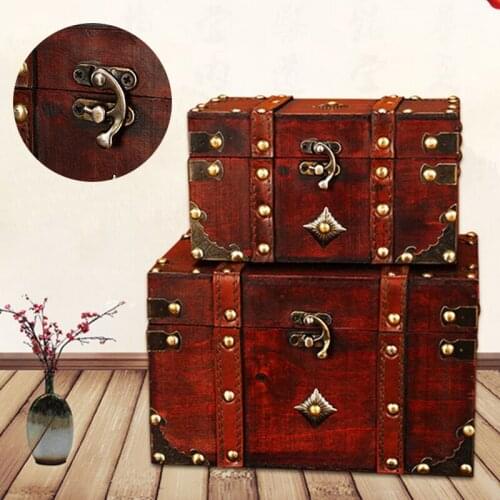 Vintage Wooden Jewelry Storage Necklace Treasure Storage Organizer Display Cases Home Decoratives