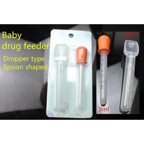 Baby liquid food feeding tools Infant Medication Device Baby drug feeder oral external Dropper type 3ml Spoon shaped 10ml