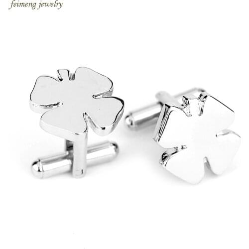 High Quality French Style Four Leaf Clover Brand Cuff Buttons Cufflinks For Mens And Women Gifts 2015 Cuff Links