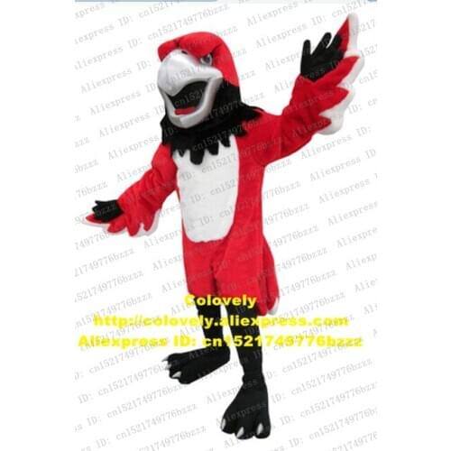 Vivid Red Eagle Hawk Glede Tercel Lanneret Tiercel Falcon Vulture Mascot Costume With White Square Belly Black Legs No.8672 FS