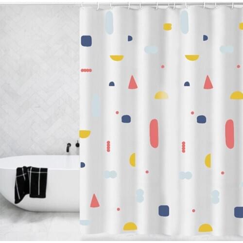 Shower curtain free perforated waterproof curtain bathroom shower waterproof cloth bathroom shower partition shower curtain