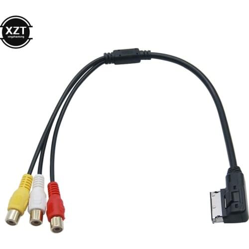 1pcs For VW For Audi AMI AUX Cable Adapter A3 A4 A6 A7 A8 Q5 Q7 R8 AMI MMI RCA 3RCA DVD Video Audio Input Wire Car Accessory