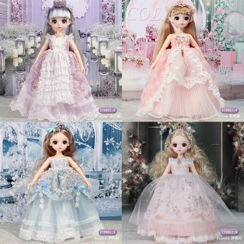 12Inch Ball Joints Doll Dreams Fairy Doll Lifelike Pose With Brown Wig Gorgeous Dress Nice Shoes Beautiful Makeup For Christmas