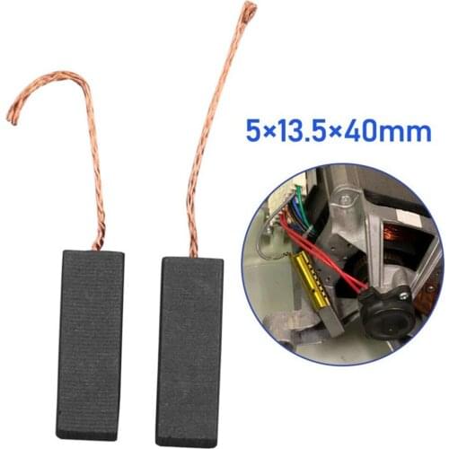 2pcs Motor Carbon Brushes With 70mm Length Lead For Washing Machine 5*13.5*40mm Cutting Machine Electric Hammer Replacement