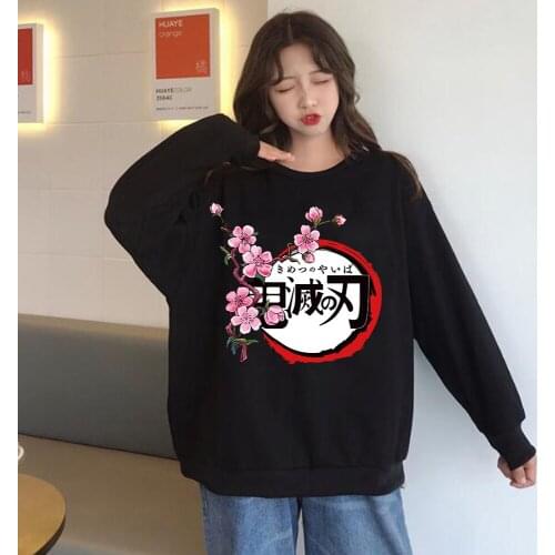 2021 Demon Slayer Printed Sweatshirts Anime Streetwear Casual Hoodie Kawaii Sweatshirts